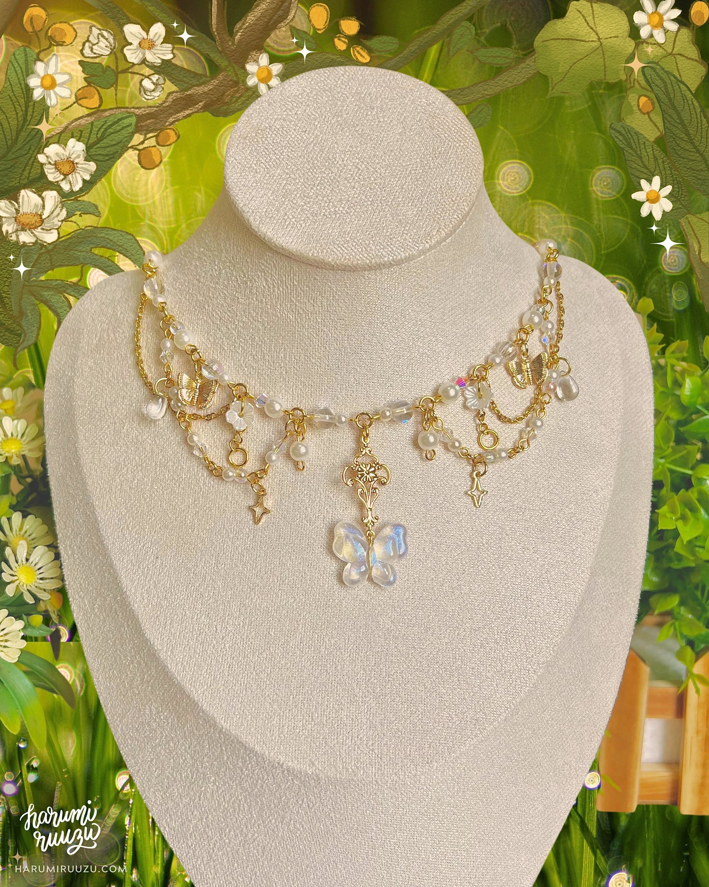 Fairycore Butterfly Handmade Necklace by harumiruuzu