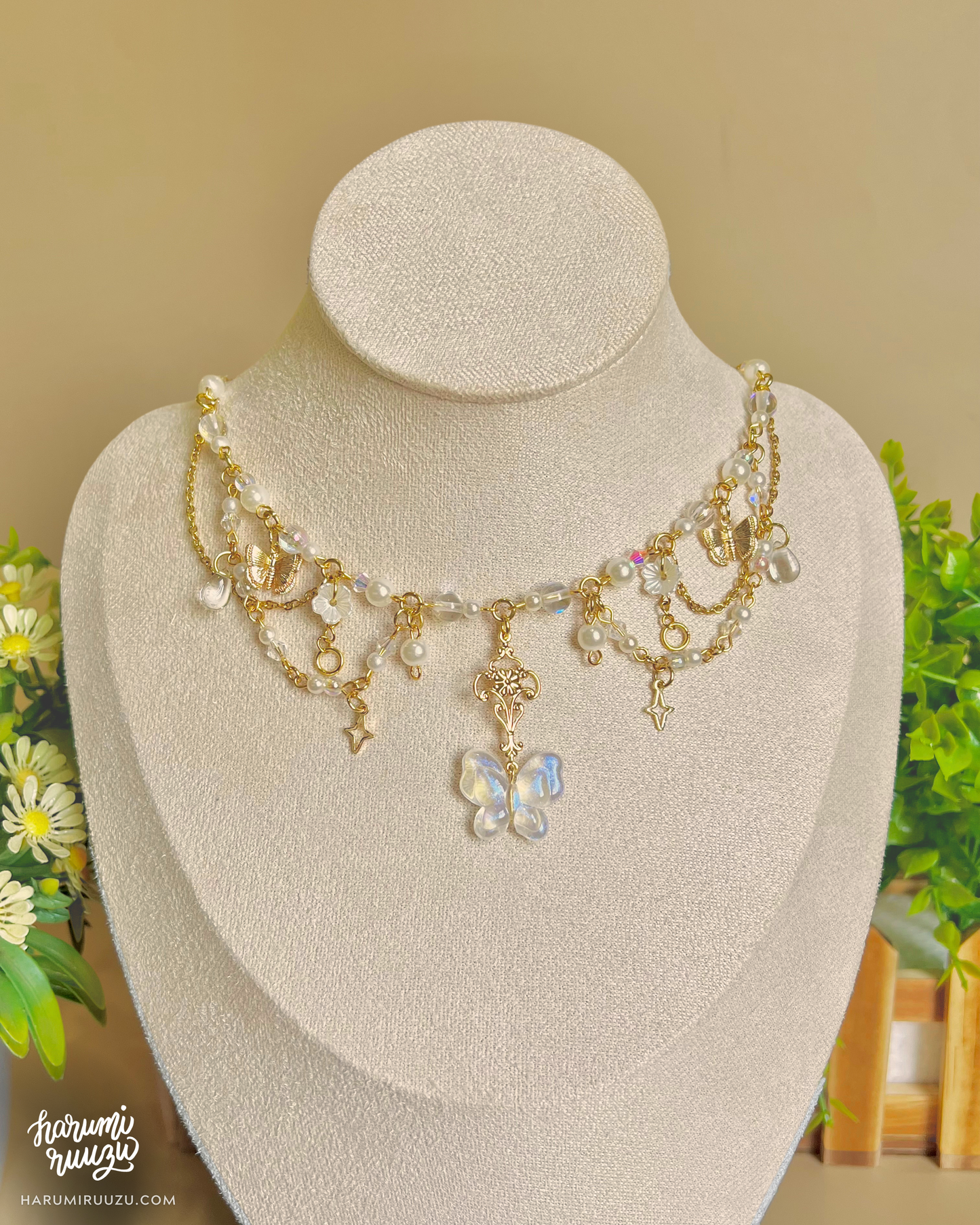 Fairycore Butterfly Handmade Necklace by harumiruuzu