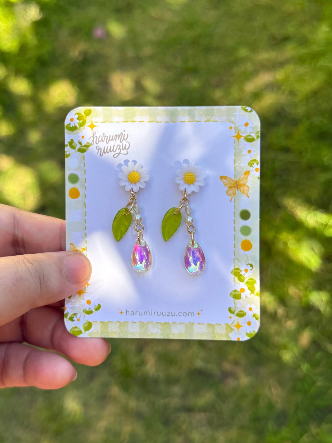 The Sunny Date Collection: Handmade Daisy and Sunflower with Leaf Earrings