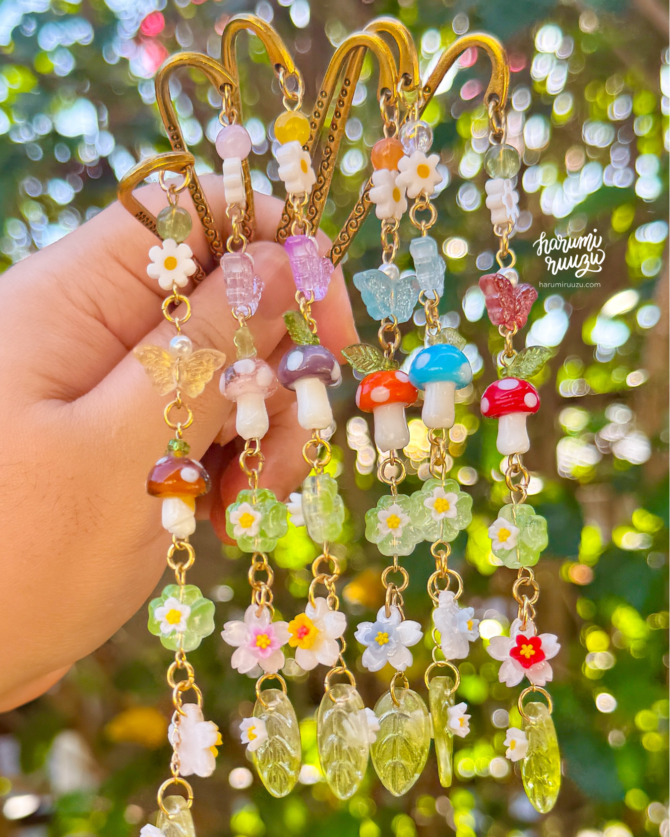 Whimsy Beaded Metal Bookmarks — Handmade by harumiruuzu