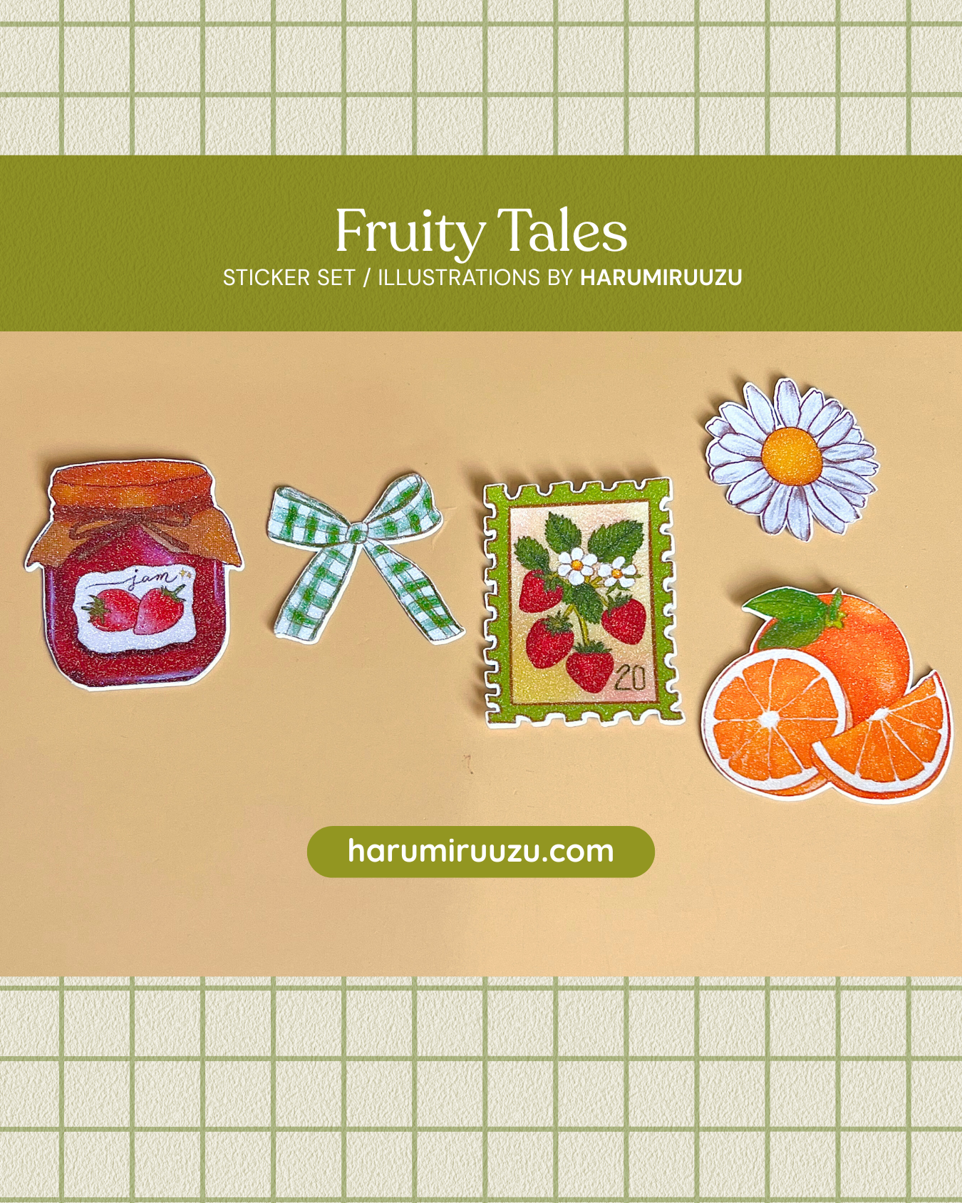 Fruity Tales Sticker Set by harumiruuzu (Vinyl & Waterproof)