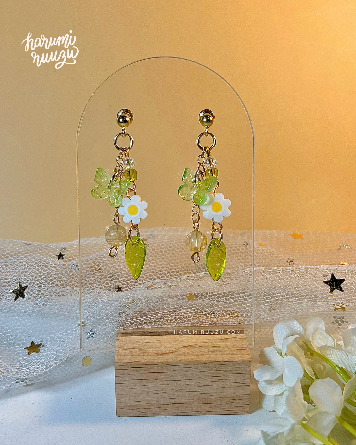 Daisy Girlie Collection — Handmade Earrings, Bracelet, Necklace Jewelry Set by harumiruuzu