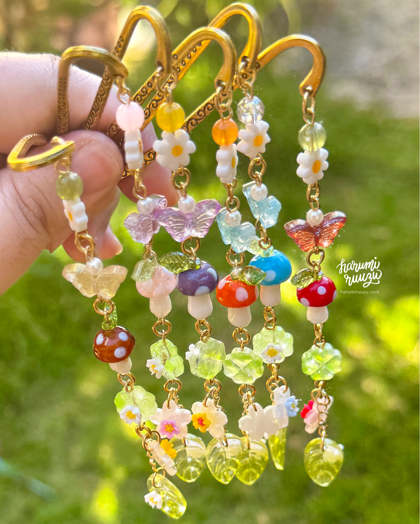 Whimsy Beaded Metal Bookmarks — Handmade by harumiruuzu