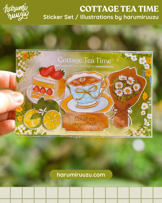 Cottage Tea Time Sticker Set by harumiruuzu (Vinyl & Waterproof)