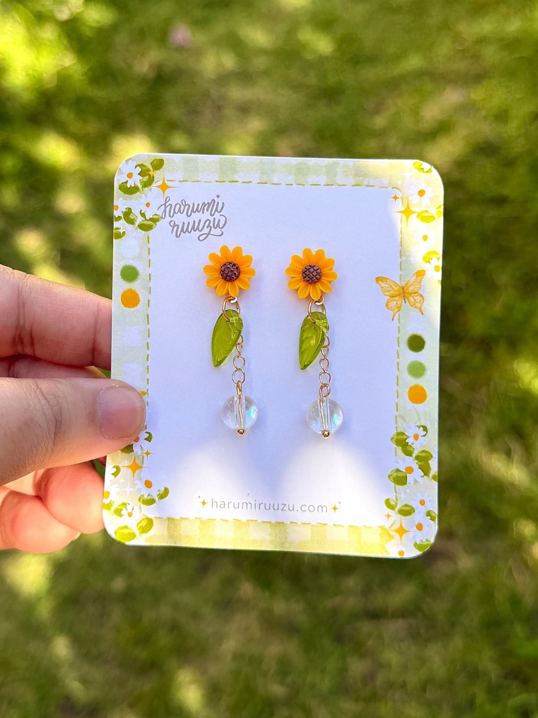The Sunny Date Collection: Handmade Daisy and Sunflower with Leaf Earrings
