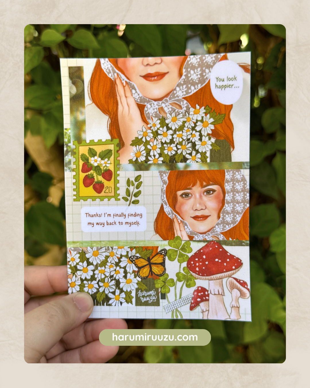 “My Way Back” Glitter Laminated Art Print - Original Art by Ruth Santos Regalado